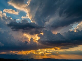Naklejka premium Awe-Inspiring Sunset Sky