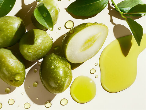 Kakadu Plum Sliced in its Essential Oil. Shining, Glowing, Oil, Liquid or Serum Drops for Vitamin C Skincare Boost