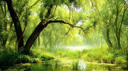 Obraz premium Ephemeral Beauty: Fog transforms the ordinary into the extraordinary, leaving a sense of fleeting magic. 