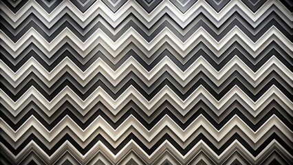 Geometric black and white chevron wallpaper with alternating light and dark gray patterns, creating a dynamic and modern aesthetic, grey tones, geometric patterns, room decoration