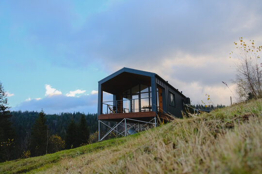 Mountains house in the morning.