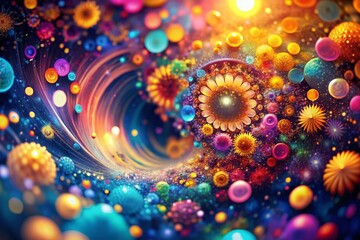 Vibrant Digital Background Fusion: Abstract Colorful Patterns, High Depth of Field, Visual Delight for Creative Projects, Stunning Design Elements, Modern Aesthetic, Digital Art Trends