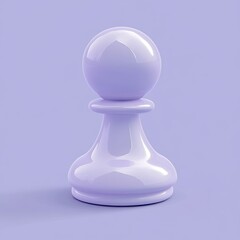 Minimalist Pawn Chess Piece on Monochrome Purple Background