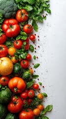 Freshly Harvested Vegetables Displayed Elegantly on Simple Background, Vibrant Colors, Inviting Presentation, Healthy Eating Inspiration
