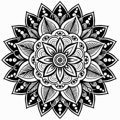 mandala line art pattern style. decorative mandala for print, cover, coloring page, floral ornament pattern