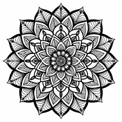 mandala line art pattern style. decorative mandala for print, cover, coloring page, floral ornament pattern