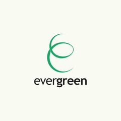 Ever green abstract letter E nature logo design business name ideas icon vector editable 