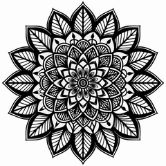 mandala line art pattern style. decorative mandala for print, cover, coloring page, floral ornament pattern