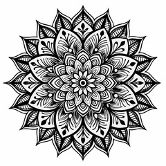 Black and White Mandala Design - Intricate Abstract Art