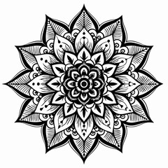 Black and White Mandala Design - Intricate Abstract Art