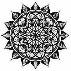 Black and White Mandala Design - Intricate Abstract Art