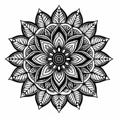 Fototapeta premium Black and White Mandala Design - Intricate Abstract Art