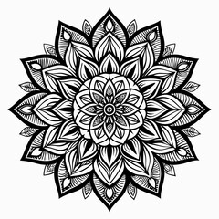 Black and White Mandala Design - Intricate Abstract Art