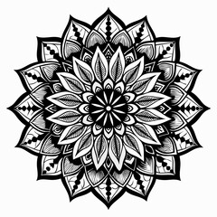 Black and White Mandala Design - Intricate Abstract Art