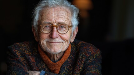 Elderly Man with a Kind Smile in Natural Light