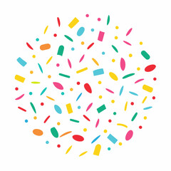 Colorful Confetti and Streamers Pattern on White Background – Festive and Fun Party Design