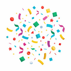 Colorful Confetti and Streamers Background. Festive Celebration Background with Colorful Confetti, Streamers
