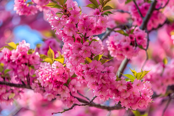 Obraz premium Breathtaking Focus on Kwanza Cherry Tree in Full Bloom- A Testament of Proper Tree Care