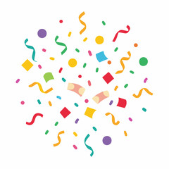 Colorful confetti celebration design isolated on white background
