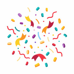 confetti isolated on white background festive vector. Perfect for Celebrations and Festive Designs
