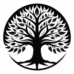 Black Trees and root with leaves look beautiful and refreshing