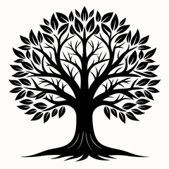 Obraz premium Black Trees and root with leaves look beautiful and refreshing