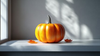 Charming Small Pumpkin Decoration on a White Background Perfect for Fall and Halloween Themed Events