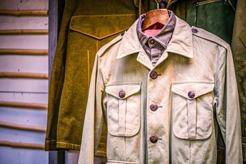 Fototapeta premium Vintage Repairman Uniform Jacket Illustration in Retro Style for Craft Projects and Design Inspiration