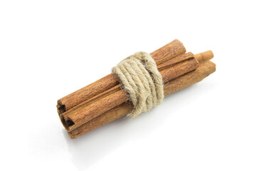cinnamon sticks isolated on white background