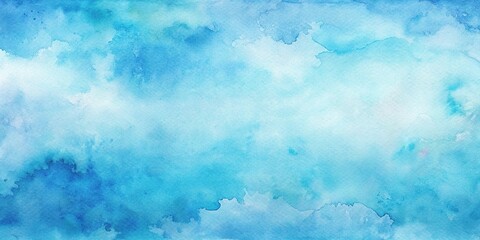 Soft watercolor texture on a blue background with delicate flowers, background, soft focus