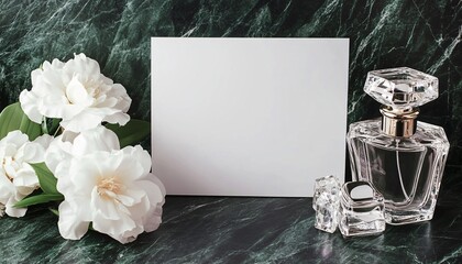 Elegant wedding invitation card mockup set against a dark green marble background showcasing sophisticated design options for special occasions.