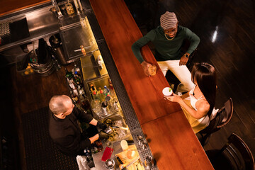 Beginning of the party in the bar 