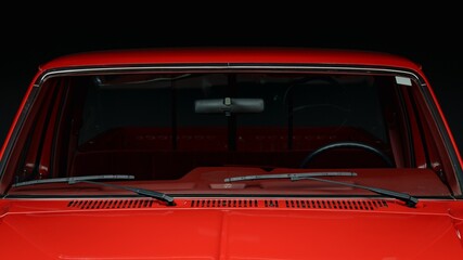 Windshield on a truck