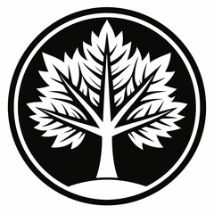 tree silhouette A simple black Tree Silhouette on a white background