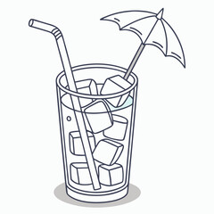 cocktail with ice and straw