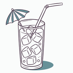 cocktail with ice and lemon