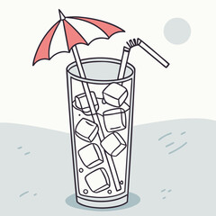 cocktail with ice and lime