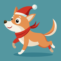 dog with christmas hat