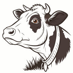 cow cartoon isolated on white