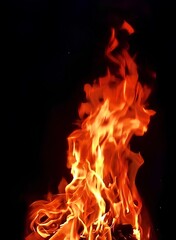 fire on the dark background 
