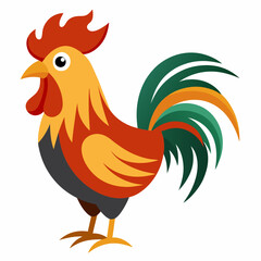 rooster isolated on white