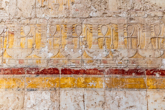 Ancient Wall Paintings, Hatsepsut Temple, Egypt
