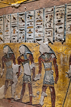 Ancient Egyptian Processional Fresco, KV2
