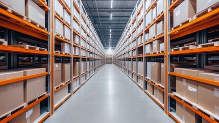 Fototapeta premium Modern Automated Storage Facility Interior
