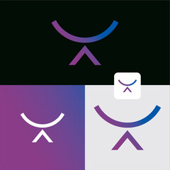 Abstract AU letter technology letters logo design business name ideas vector editable 