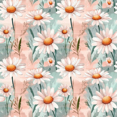 Seamless daisy pattern for wallpaper, textile, and wrapping paper