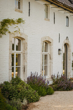 Elegant home with a lush front garden