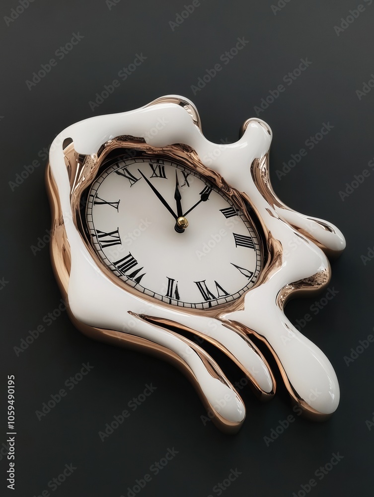 Poster this striking clock features melting hands, symbolizing the passage of time in a modern, artistic de