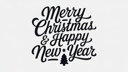 Naklejka premium Merry Christmas hand lettering isolated. Vector illustration 