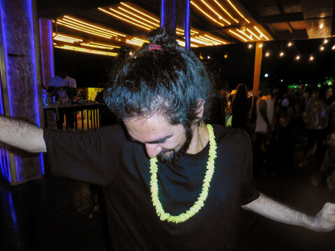 Man Dancing At Nightclub
